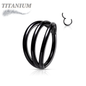 Titanium Hinged Hoop Triple Separated Outer Rings