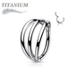 Titanium Hinged Hoop Triple Separated Outer Rings