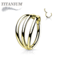 Titanium Hinged Hoop Triple Separated Outer Rings