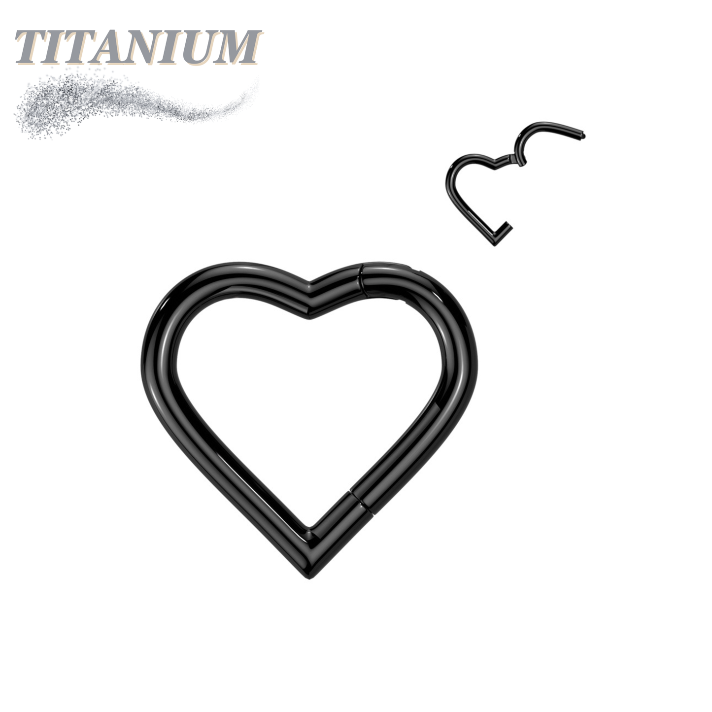 Titanium Hinged Heart Rings