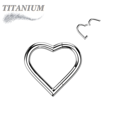 Titanium Hinged Heart Rings