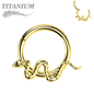 Titanium Hinged Hoop with Snake