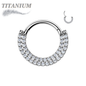 Titanium Hinged Ring w/ Double Lined Front Paver