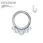 Titanium 5 Front Face CZ Bezel Set Ring