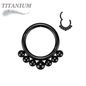 Titanium Graduated Ball Lined Hinged Ring