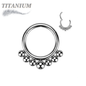 Titanium Graduated Ball Lined Hinged Ring