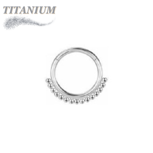 Titanium Hinged Ball Lined Ring