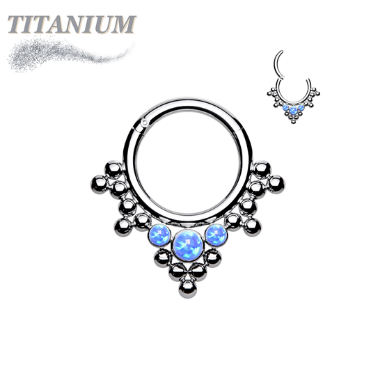 Titanium Hinged Tribal Opal Bead Setting