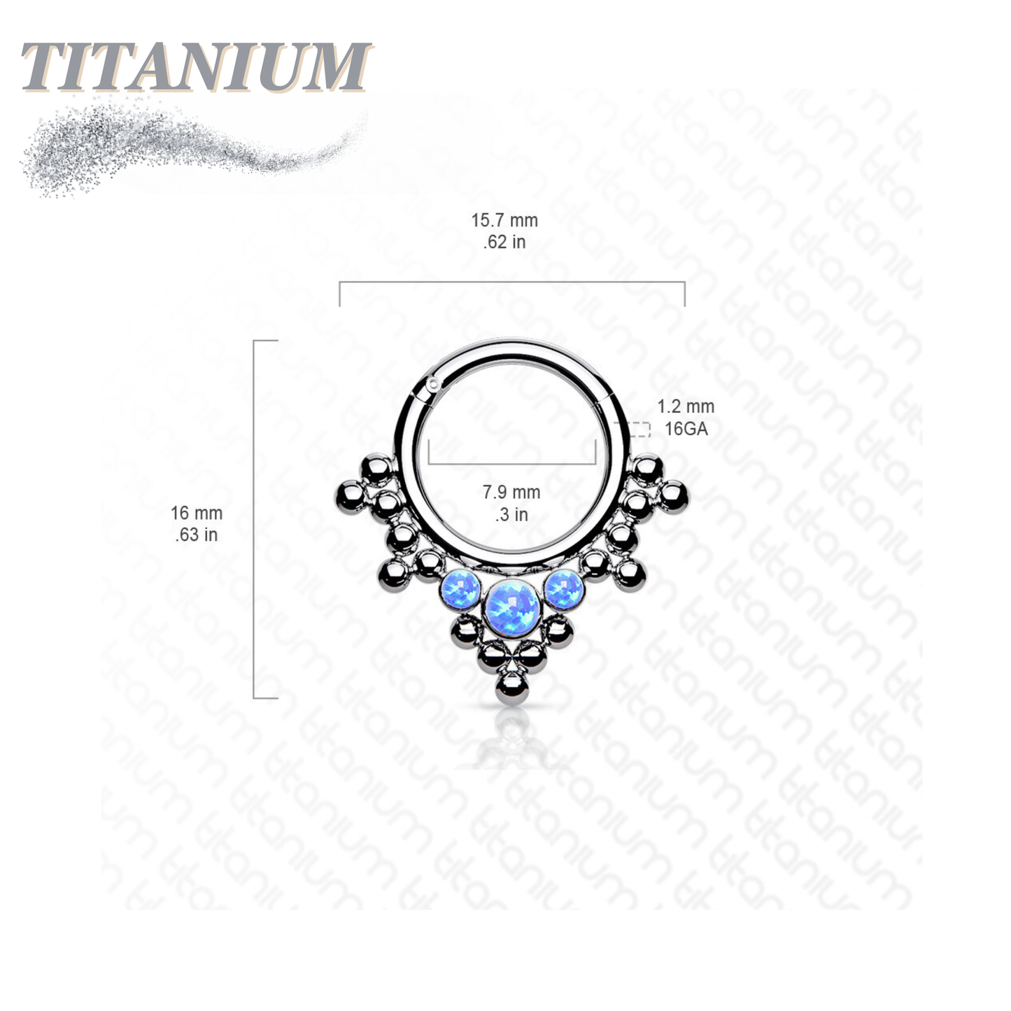 Titanium Hinged Tribal Opal Bead Setting