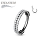 Titanium Hinged Rubg w/ Outward Side Face Double CZ Row