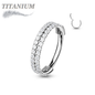 Titanium Hinged Rubg w/ Outward Side Face Double CZ Row
