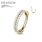 Titanium Hinged Rubg w/ Outward Side Face Double CZ Row