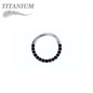 Titanium Hinged Ring with CNC Set CZ/Pearl Lined Paved Front