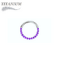 Titanium Hinged Ring with CNC Set CZ/Pearl Lined Paved Front