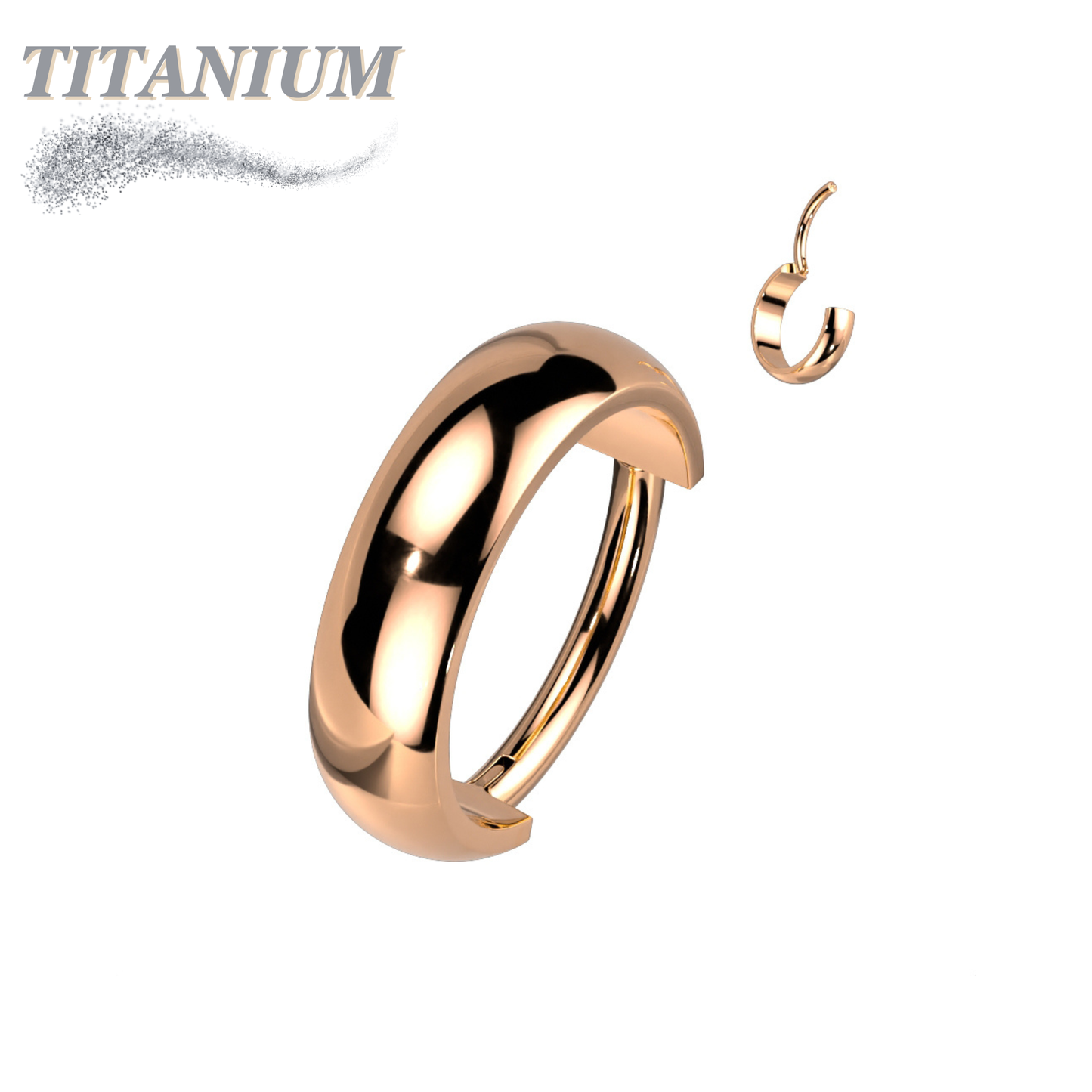 Titanium Hinge Rings w/ Outward Side Facing Wide Dome Surface