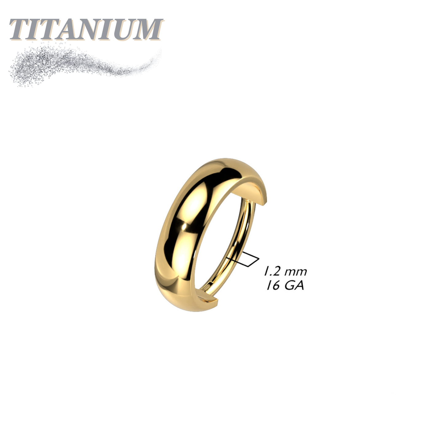 Titanium Hinge Rings w/ Outward Side Facing Wide Dome Surface