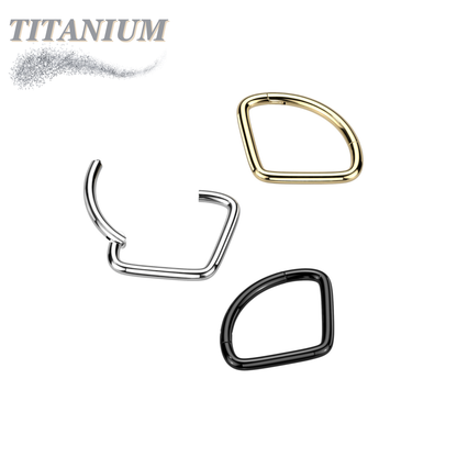 Titanium Hinged Extra Wide Chevron Ring