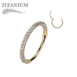 Titanium Hinged Nostril Ring with 3 Paved CZ Sides