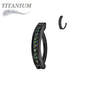 Titanium Hinged Belly Ring Wide Band with CNC Set CZ's