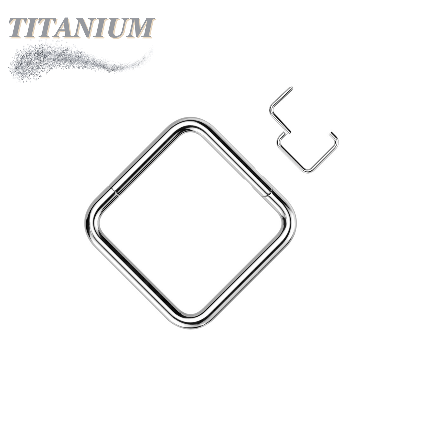 Titanium Hinged Square Rings