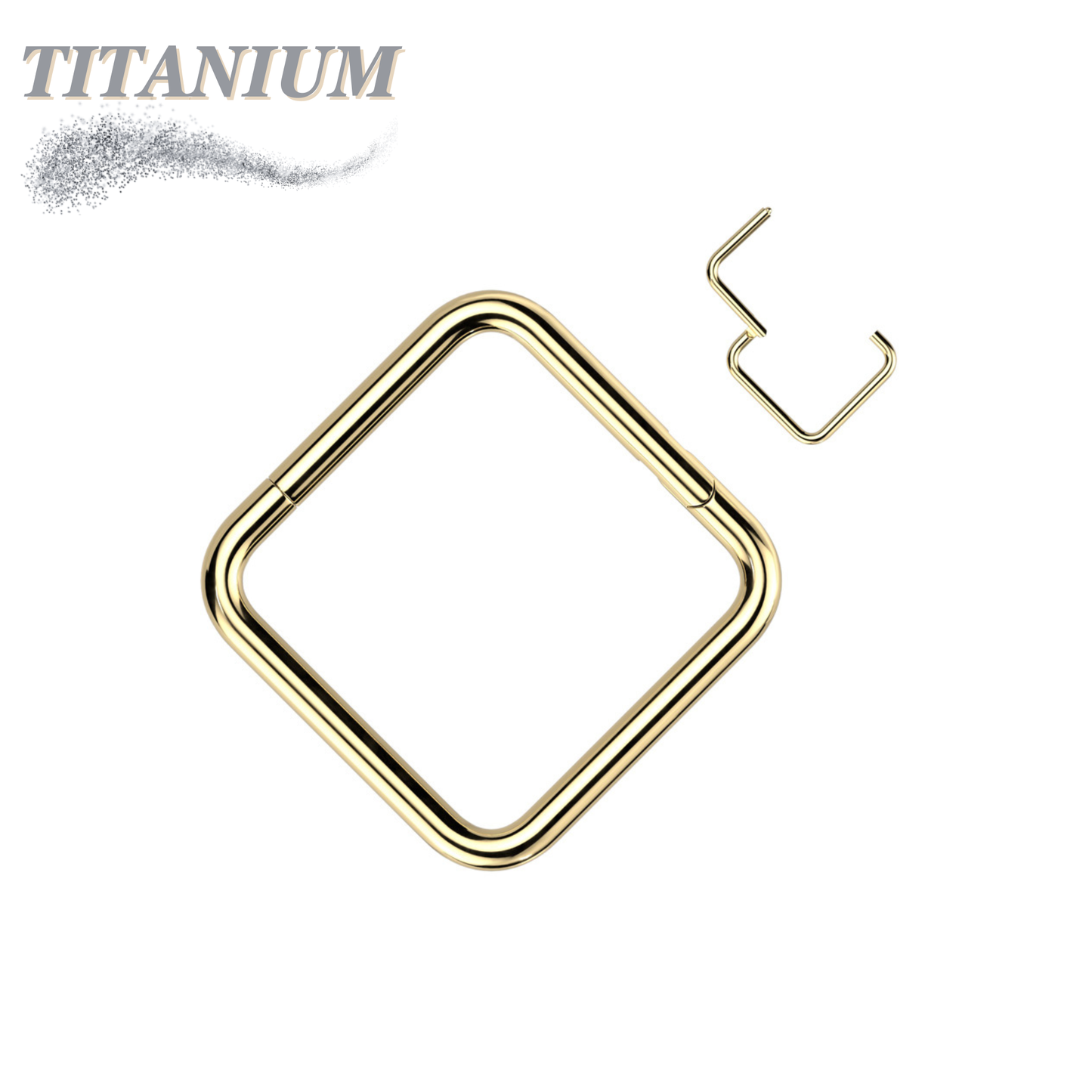 Titanium Hinged Square Rings