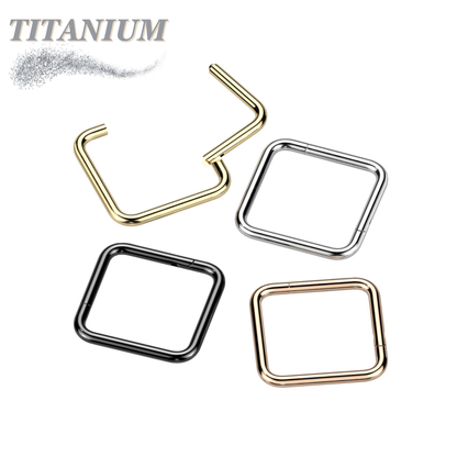 Titanium Hinged Square Rings