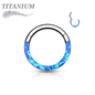 Titanium Hinged Rings w/ Opal Lined Front Facing Design