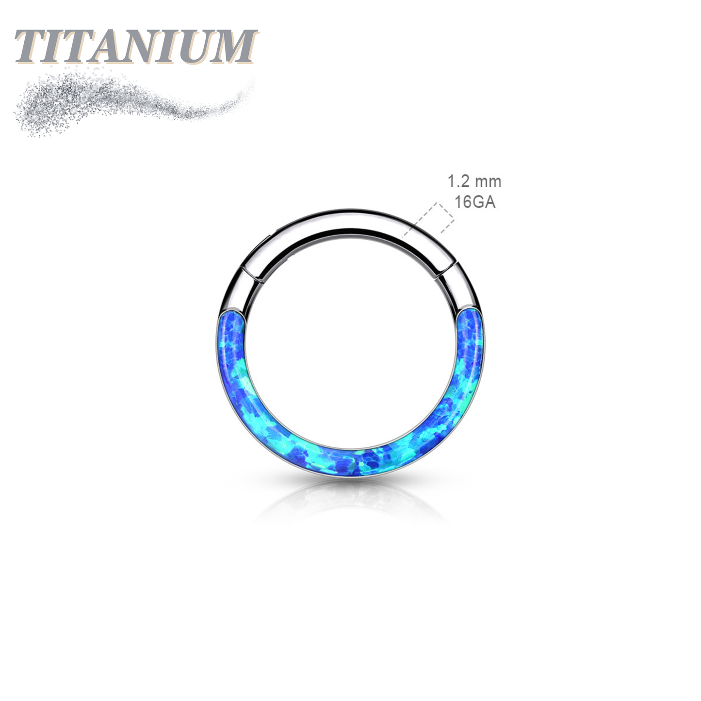 Titanium Hinged Rings w/ Opal Lined Front Facing Design