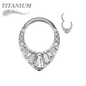 Titanium Hinged w/ Round and Baguette CNC Set CZs