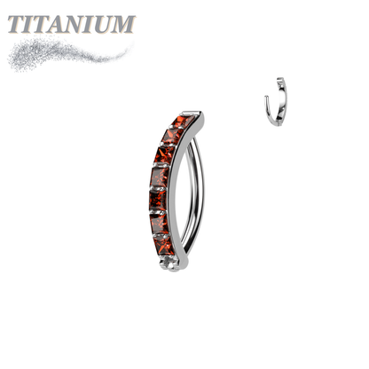Titanium Hinged CZ Band Ring in 16G for Brow & Rook
