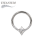 Titanium Hinged Ring with Centre Front Facing CZ Design