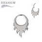 Titanium Hinged Ring with Flames