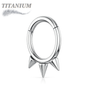 Titanium Hinged Ring with 3 Spikes
