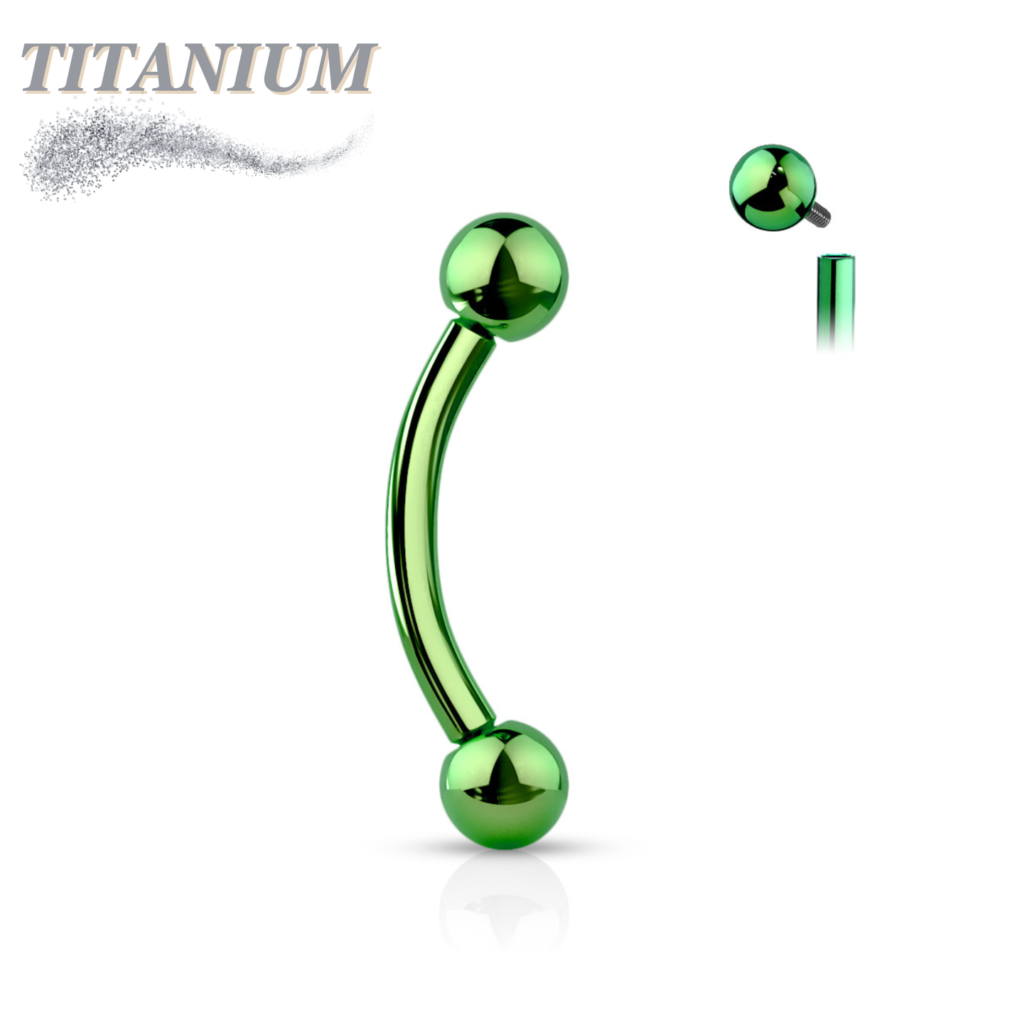 Titanium Internally Threaded Curved Barbell - Coloured
