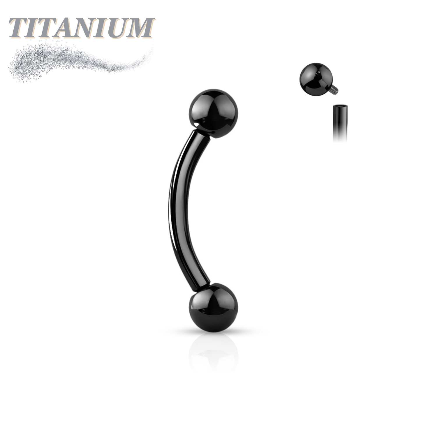 Titanium Internally Threaded Curved Barbell - Coloured