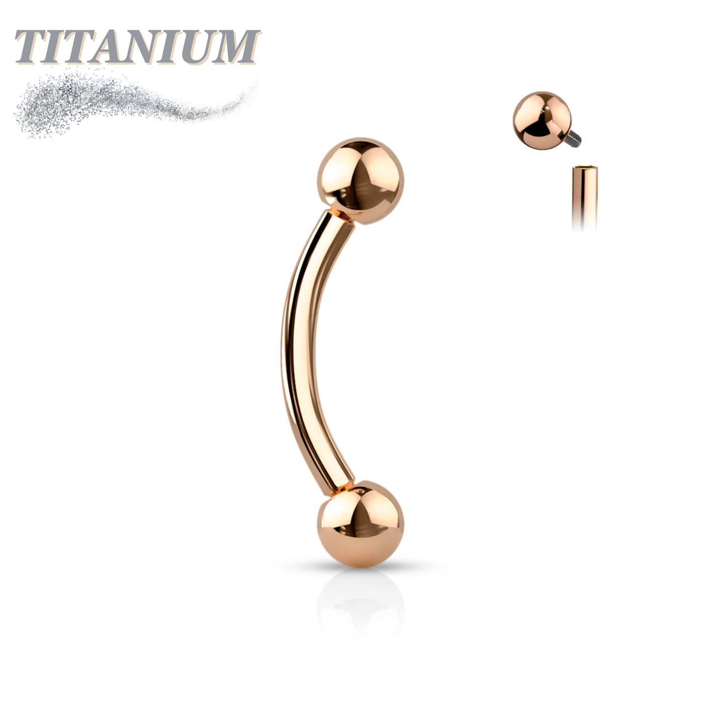 Titanium Internally Threaded Curved Barbell - Coloured