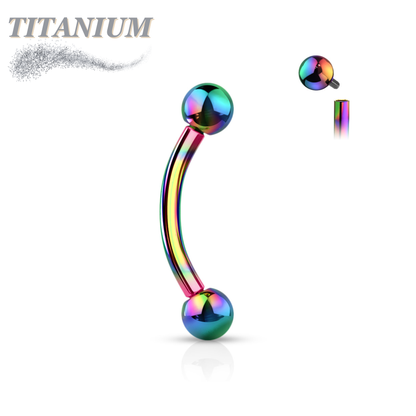 Titanium Internally Threaded Curved Barbell - Coloured