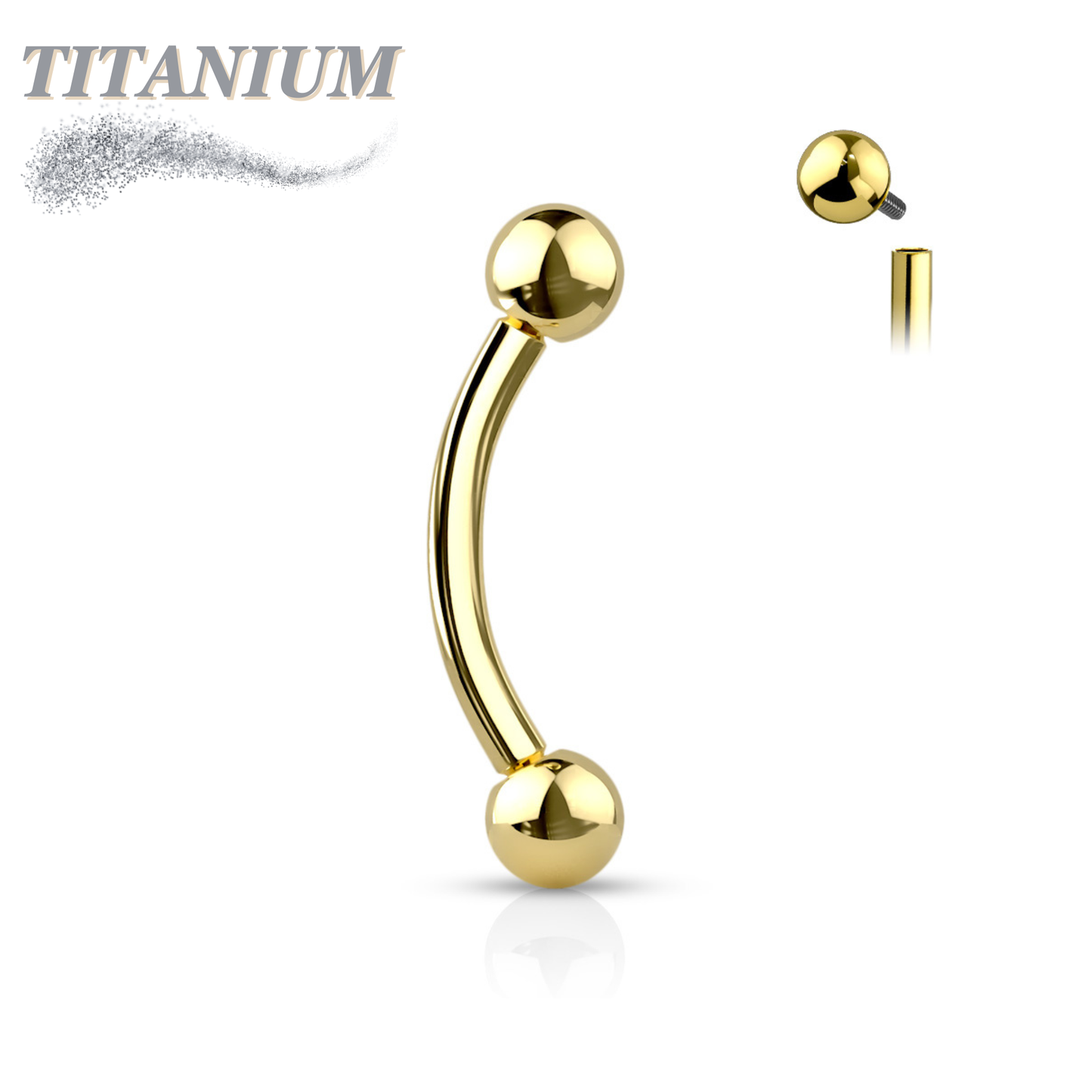 Titanium Internally Threaded Curved Barbell - Coloured