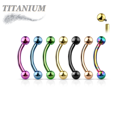 Titanium Internally Threaded Curved Barbell - Coloured
