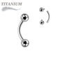 Titanium Internally Threaded Curved Barbell - Silver