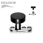 Titanium Internally Threaded 16G 3 Hole Dermal Anchor w/ Titanium Flat Round Top (2mm Rise)