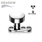 Titanium Internally Threaded 16G 3 Hole Dermal Anchor w/ Titanium Flat Round Top (2mm Rise)