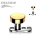 Titanium Internally Threaded 16G 3 Hole Dermal Anchor w/ Titanium Flat Round Top (2mm Rise)