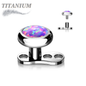 Titanium 16G 3 Hole Dermal Anchor w/ Titanium Flat Round 4mm Opal Top (2mm Rise)