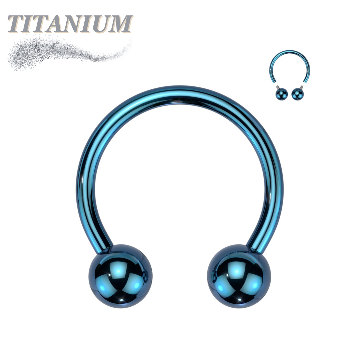 Titanium Internally Threaded Horseshoe - Coloured