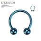 Titanium Internally Threaded Horseshoe - Coloured