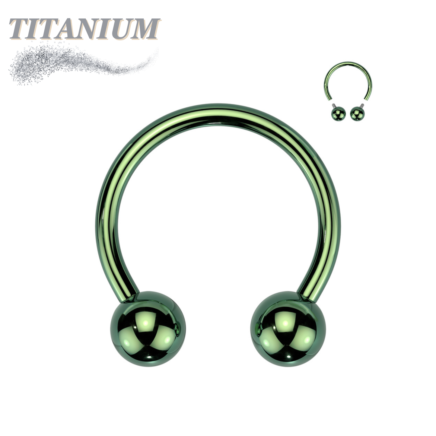 Titanium Internally Threaded Horseshoe - Coloured
