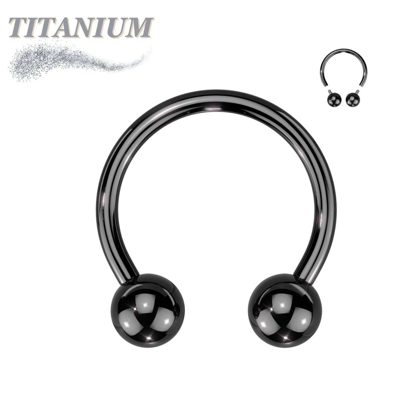 Titanium Internally Threaded Horseshoe - Coloured
