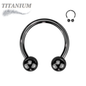 Titanium Internally Threaded Horseshoe - Coloured