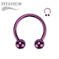 Titanium Internally Threaded Horseshoe - Coloured